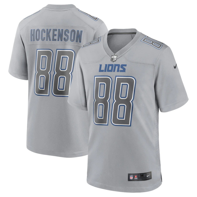 mens nike tj hockenson gray detroit lions atmosphere fashion game jersey